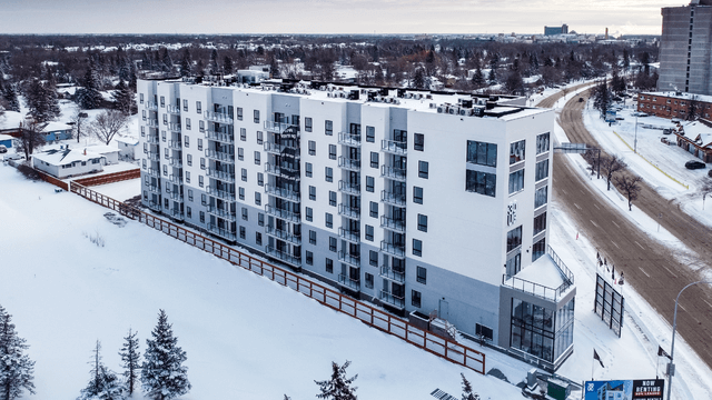 30 UC while under construction. Mid-rise Multifamily rental property built with Logix Insulated Concrete Forms