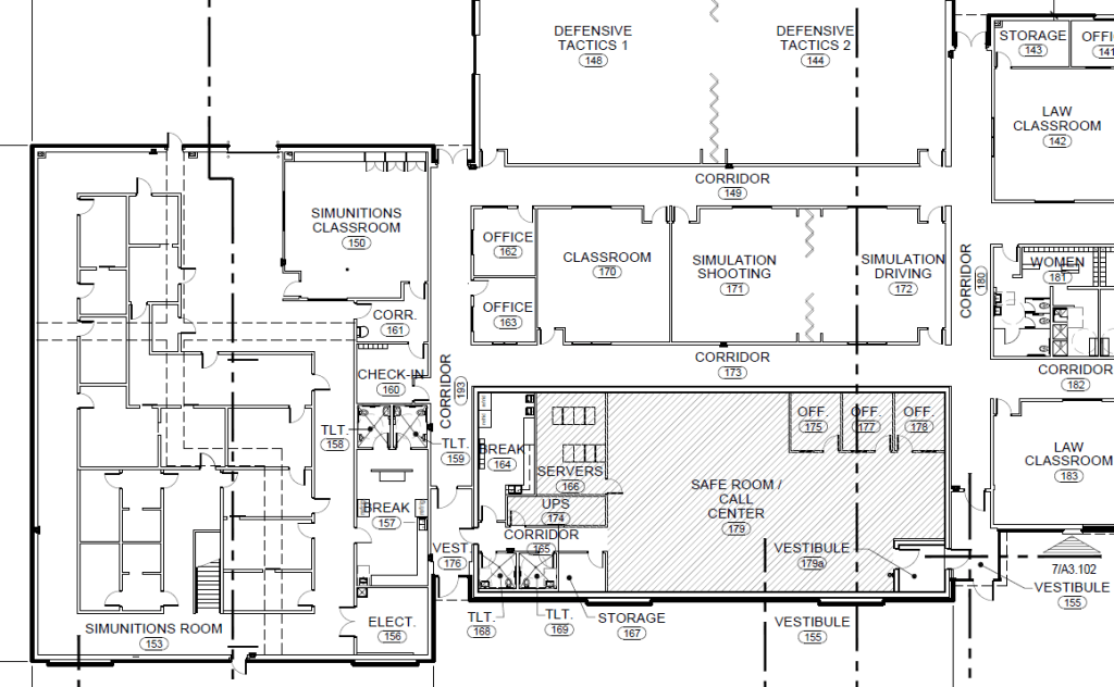 School Safe Room Floor Plan Segment