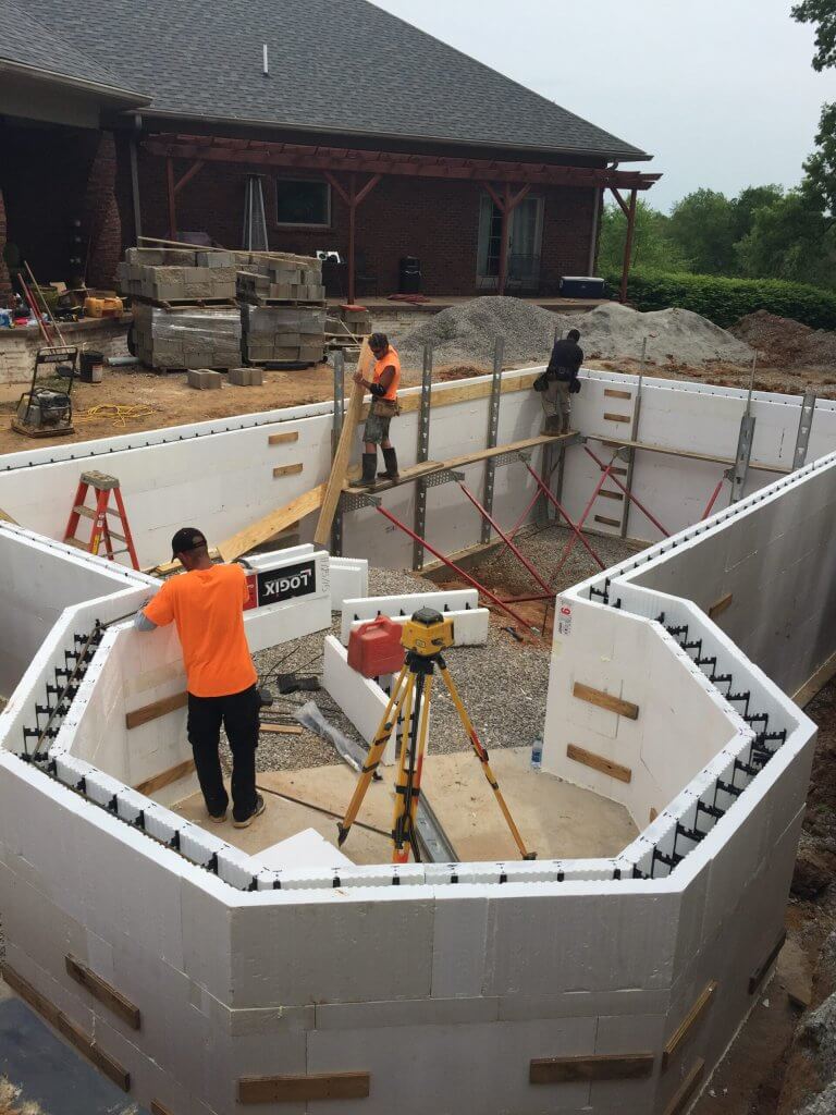 Logix ICF Being Installed For Pool Walls
