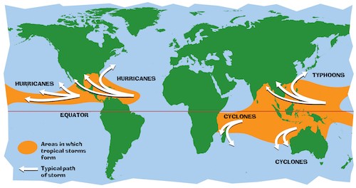 hurricane season map