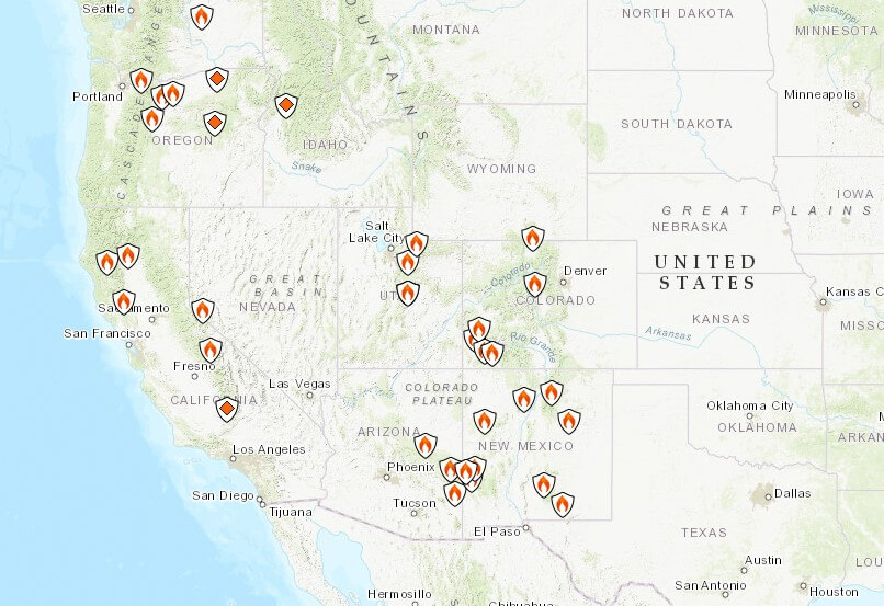 US Wildfire Map 2018